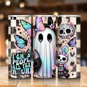 I Ghost People All Year Round 20oz Tumbler w/ Metal Straw